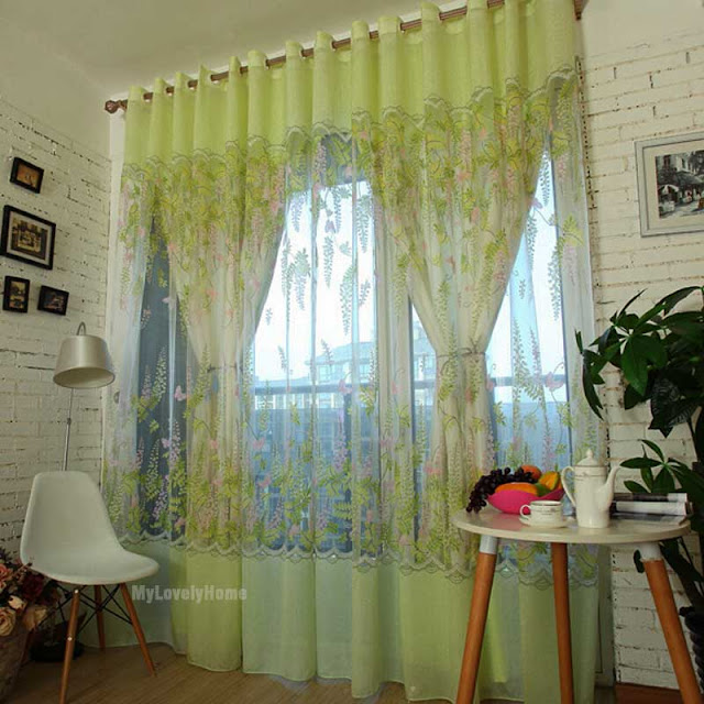 Window Glass Balcony Pleated Curtain Style