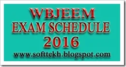WB Joint Entrance - 2016 Exam Schedule