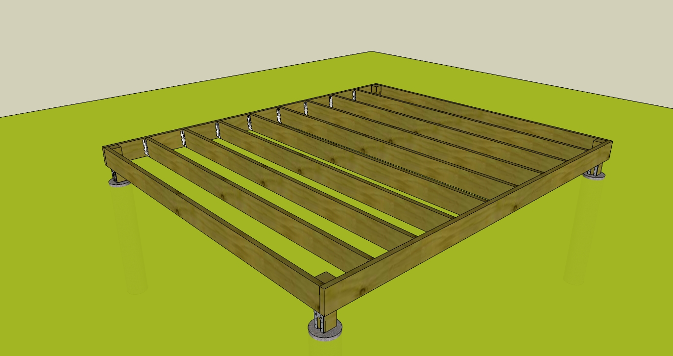 And here's how the wood posts interface with the concrete footings: