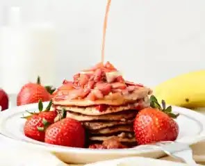 Vegetarian recipes,trawberry,protein pancakes,