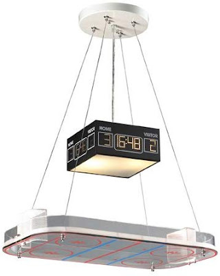 Light Pendant In Ice Hockey Rink Motif, SO AWESOME For Man Cave Decoration, COOL For Bedroom Lamp