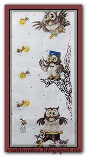 Cross-stitch Alisena 1031 Height Meter "Owls"