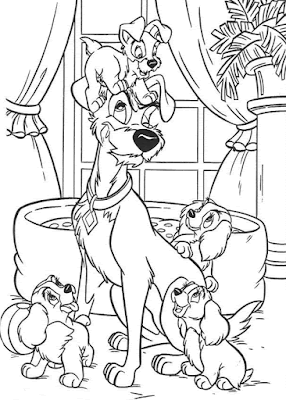 Lady And The Tramp Puppies Coloring Page
