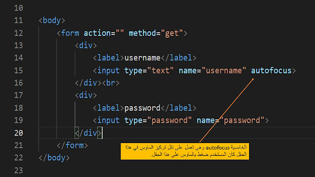 بعض من خصائص attributes التى تستخدم مع النموذج form في لغة Html