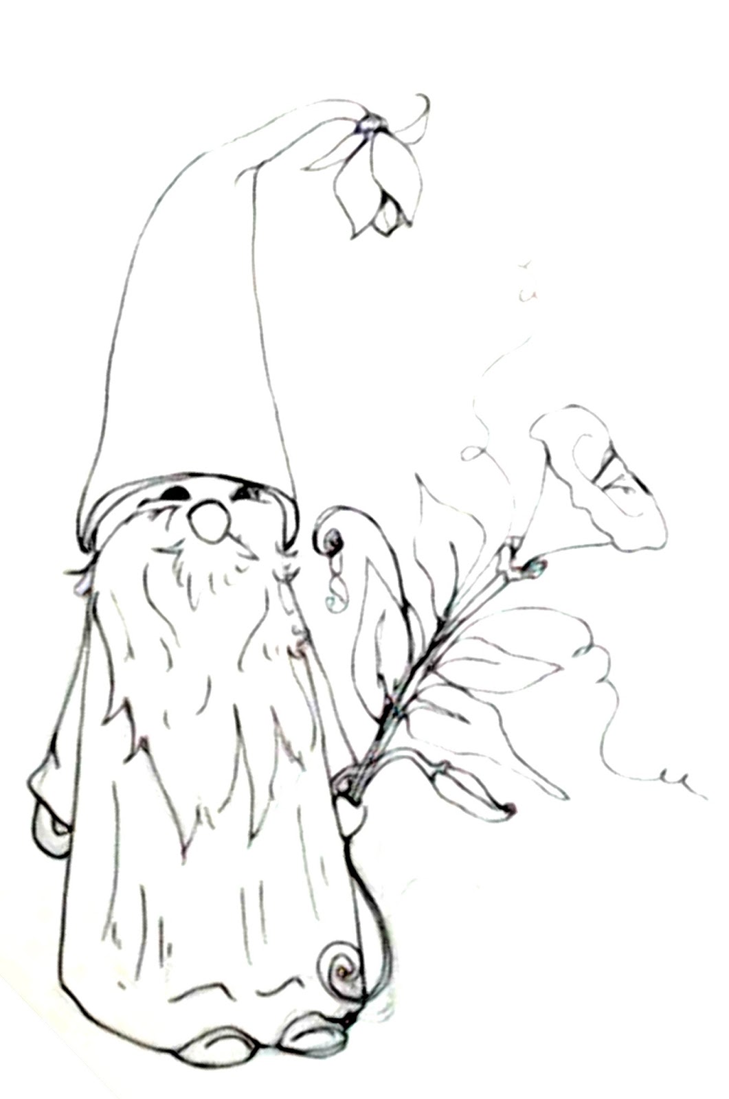 Download Deliberately Creative: Morning Glory Gnome Doodle Real Time Inking and Coloring