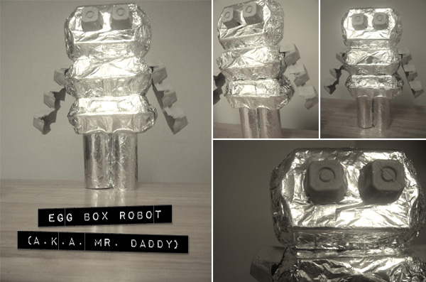 Two Become Four's Egg Carton Robot made me smile