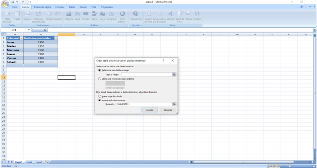 Crear gráfico dinámico en Excel