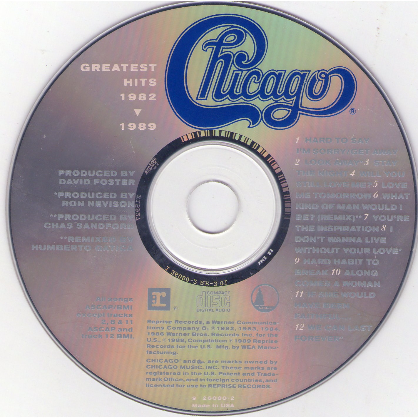 music hits max : Chicago - Greatest Hits 1982-1989