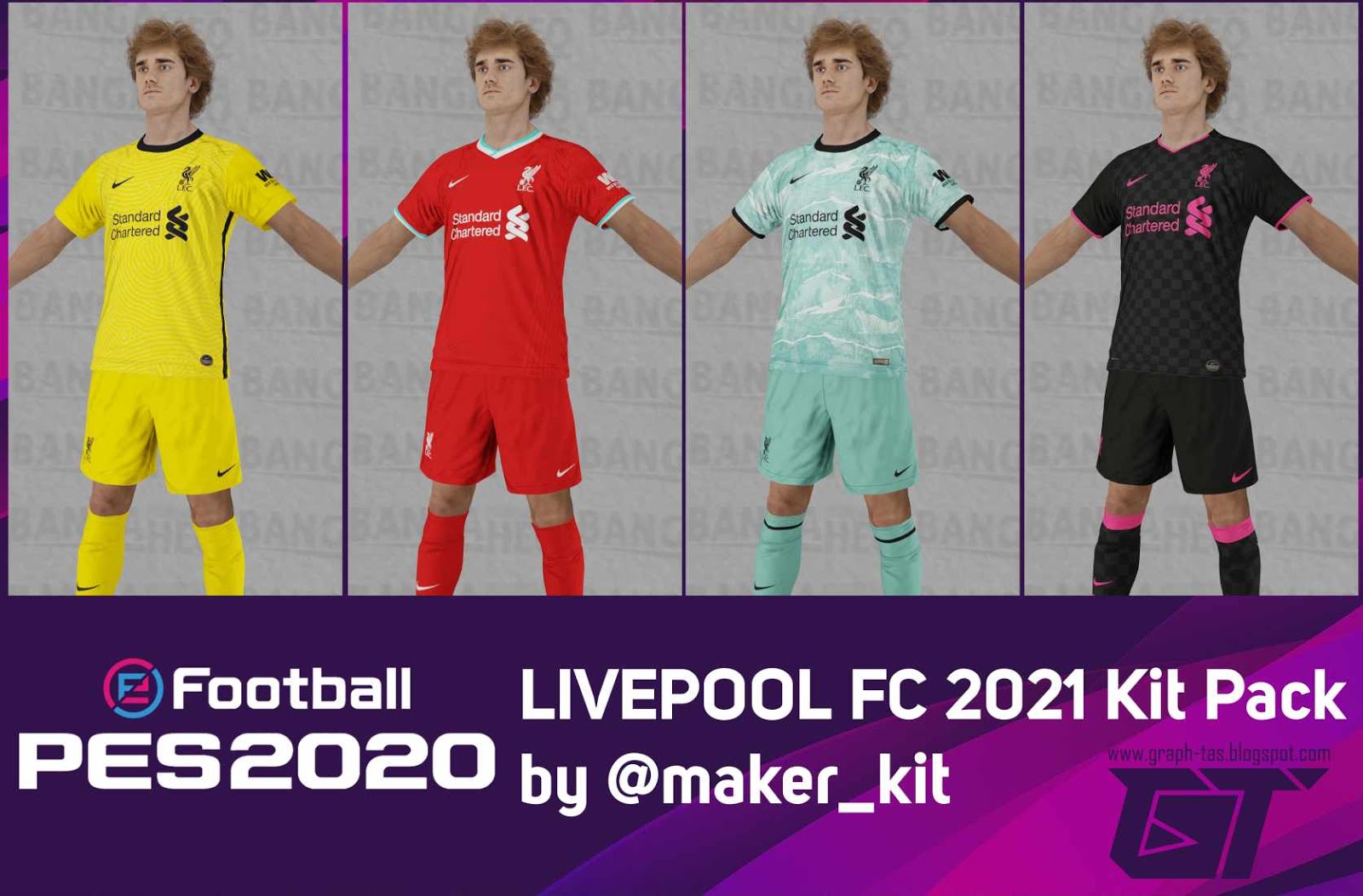 PES 2020 Liverpool FC 2021 Kit Pack by @maker_kit