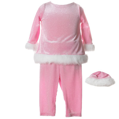 PINK MARABOU Top Pant Set  by BONNIE JEAN for your Baby Infant Girls Clothes Holiday