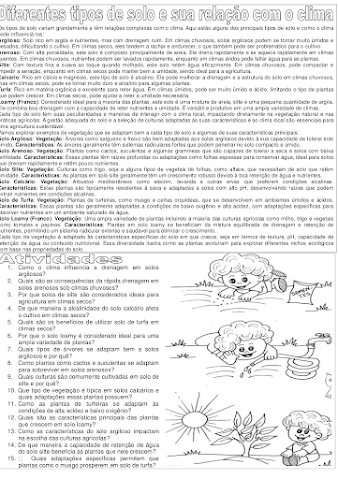 Diferentes tipos de solo