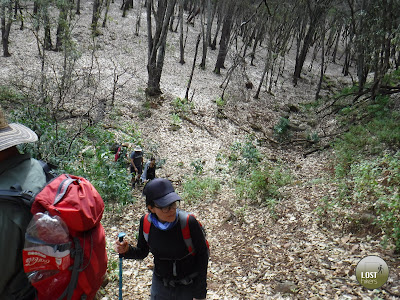 Comenzando el descenso en Cerro Viejo por la cara norte