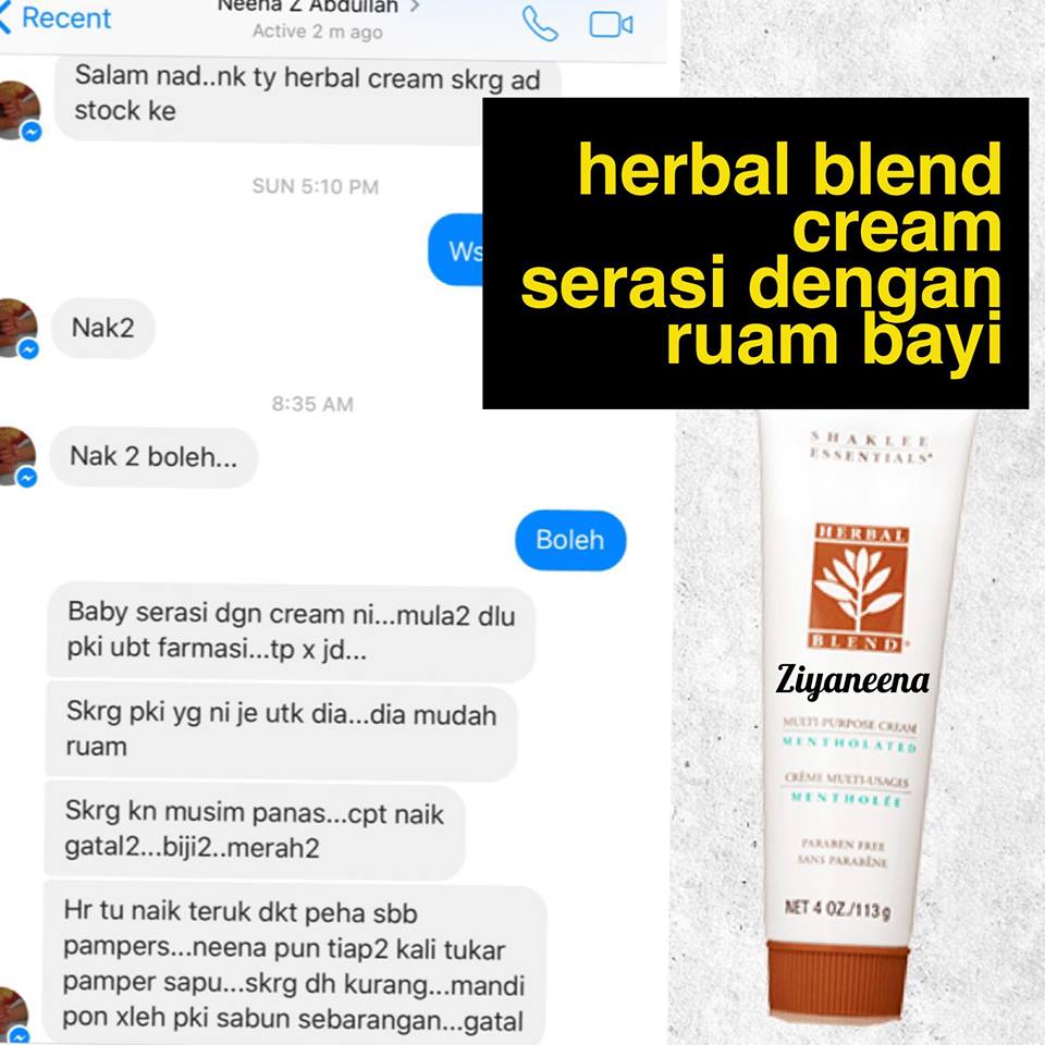 20 Testimoni Herbal Blend Cream Shaklee Untuk Ruam 