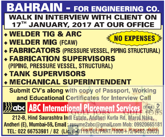 Engineering co Jobs for Bahrain