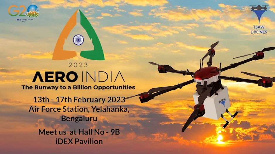 Delhi Based Drone Tech Startup TSAW to Participate in Aero India 2023