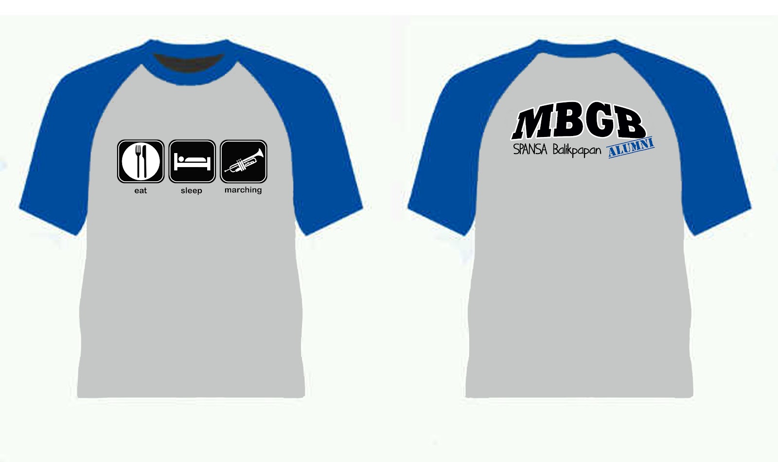  Kaos  Polos  Depan  Belakang  Untuk Desain  Biru Muda