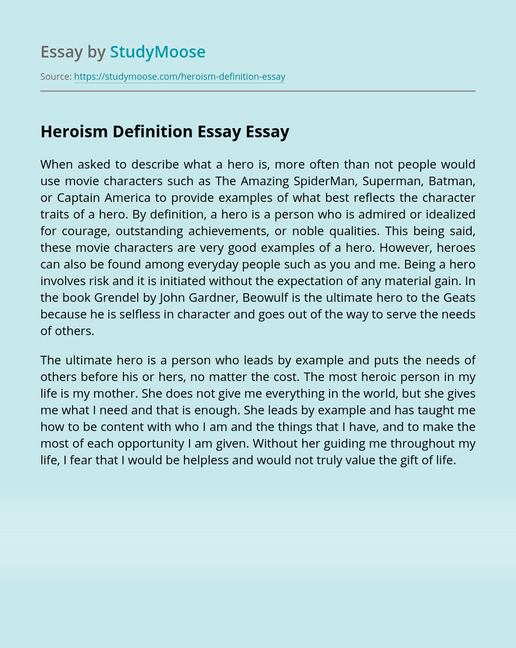 writing a definition essay examples