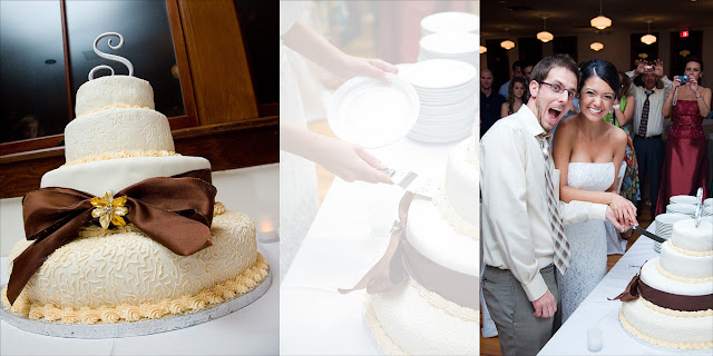 Cutting the Cake Wedding Reception Old Davie School