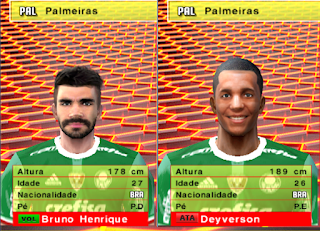 PES6|PES5|WE9 Face de Deyverson e Bruno Henrique do palmeiras db games