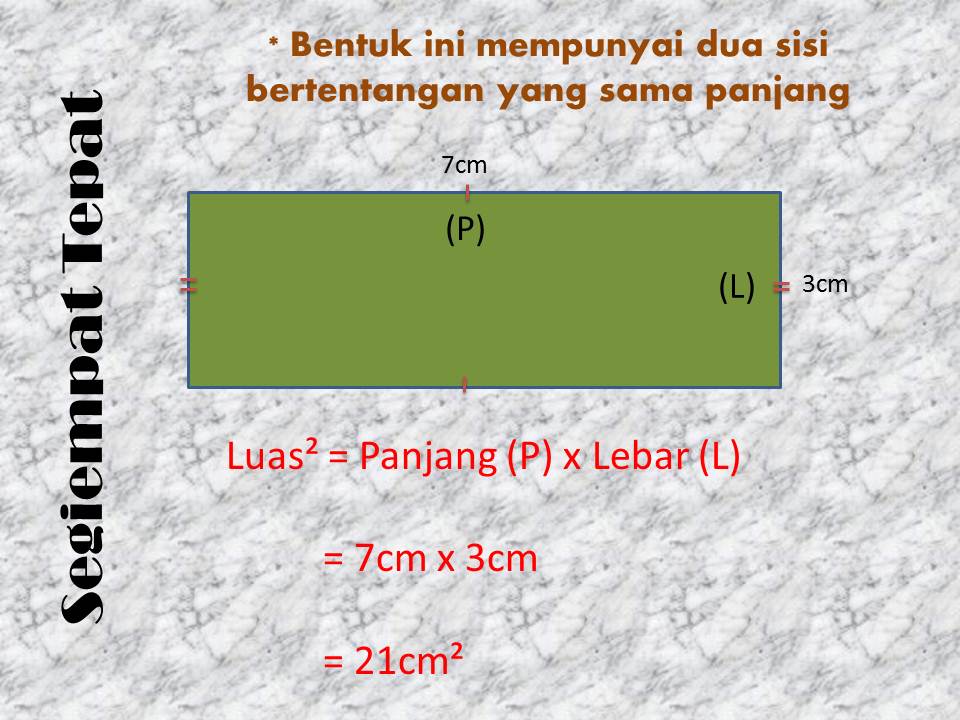 Formula pengiraan luas BENTUK DAN RUANG