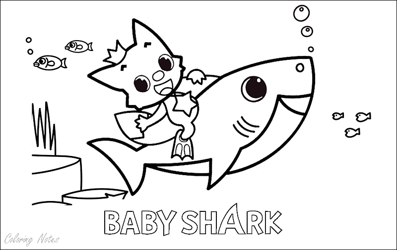 Baby Shark, Coloring Pages, Printable, Free