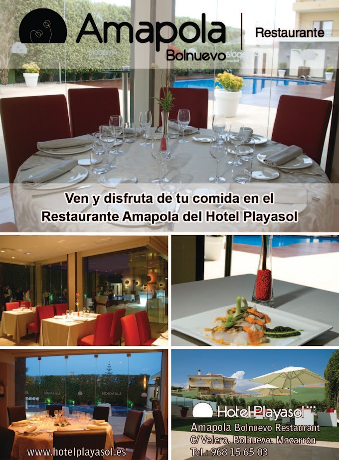 Cena Romántica en el Restaurante Amapola del Hotel Playasol