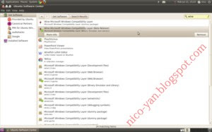 Cara install Wine melalui add/remove program