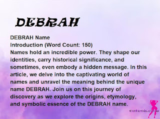 meaning of the name "DEBRAH"