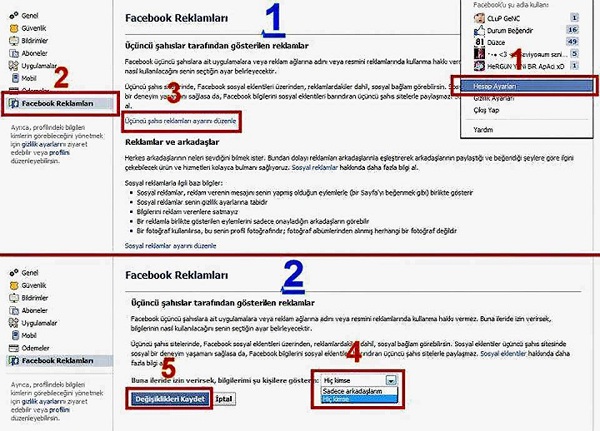 Facebook Reklamlarını Kapatma