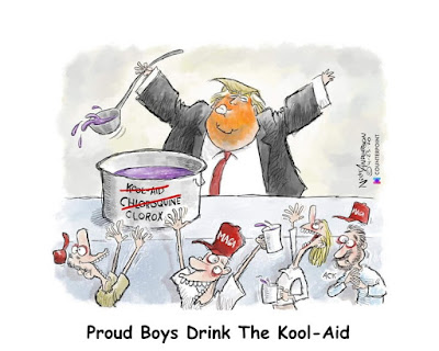 Trump's Kool-Aid soup kitchen - cartoon