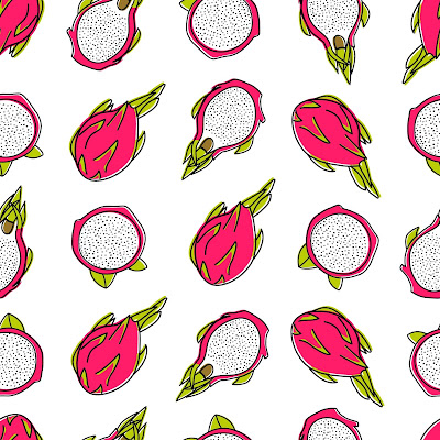 Pencil Sketch and Free Cartoon Images of Dragon Fruit