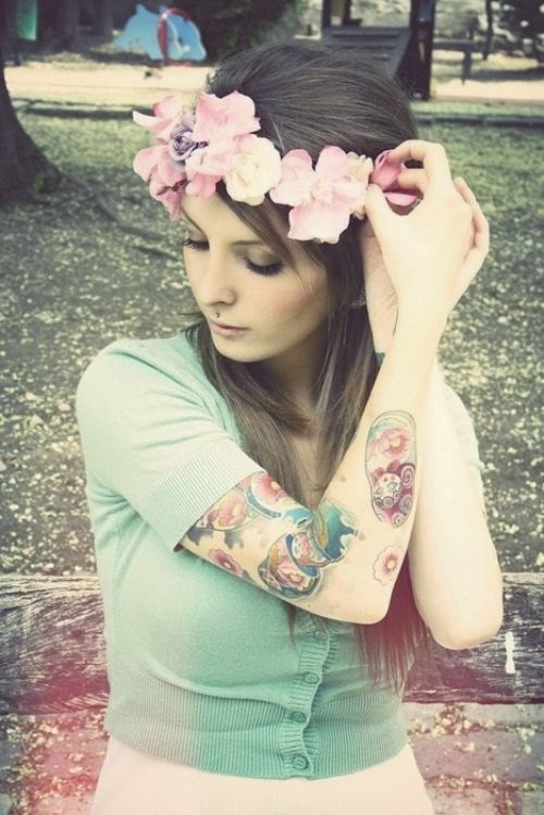 Cherry Design Tattoo On Women Body, Women With Cherry Flower Tattoo, Cherry Fruit Design Tattoo, Women With Cherry Tattoo, Women, Flower,