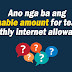 Reasonable amount for teachers' monthly internet allowance