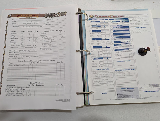 Bodhmal character sheets