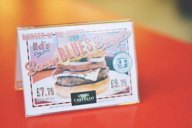 Ed's Bacon Blues burger