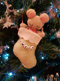 Cute felt mouse Christmas decoration