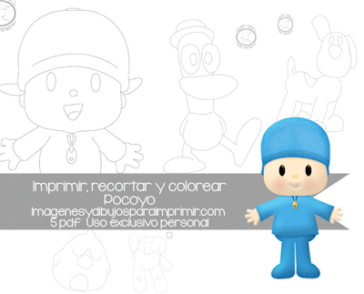 Imprimir recortar y colorear a pocoyo