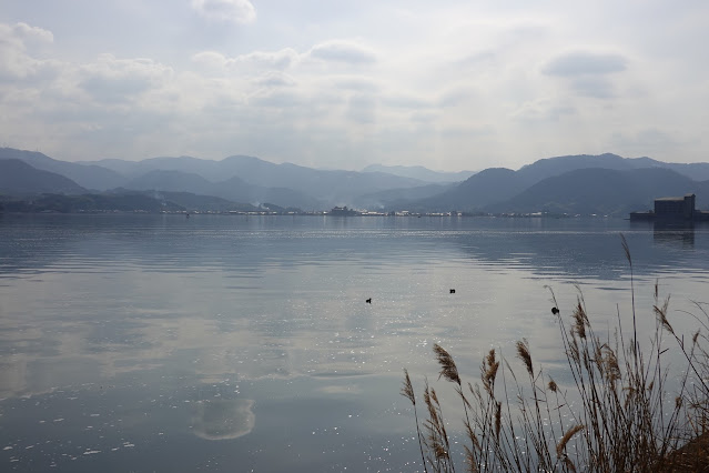 鳥取県東伯郡湯梨浜町下浅 東郷湖羽合臨海公園浅津公園からの眺望