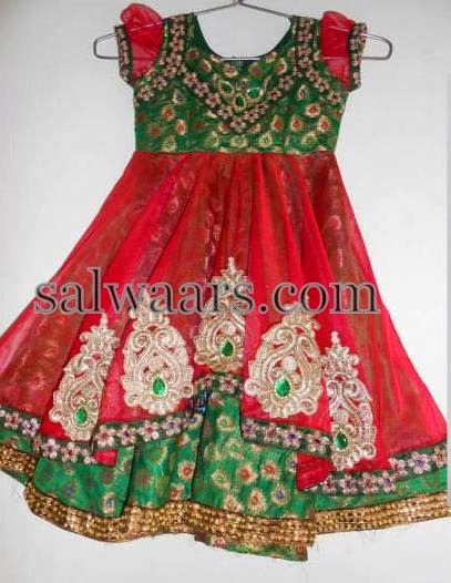 Stone Work Red Frock