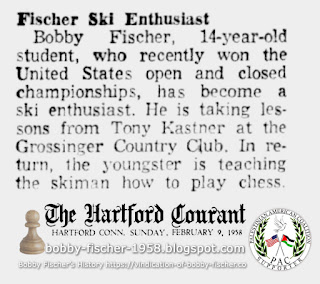 Bobby Fischer, Ski Enthusiast