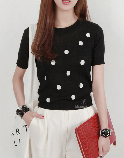 Dotted Knit T-Shirt