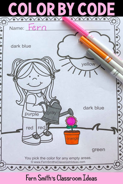 Color By Code Spring Time Know Your Numbers and Know Your Colors Bundle - Your students will adore these Spring Adorable Kids Color By Numbers and Color By Code worksheets while learning and reviewing important skills at the same time! You will love the no prep, print and go ease of these printables.  This math resource includes: * Ten Know Your Colors Color By Numbers Pages  * Ten Know Your Colors Color by Code Pages  * Twenty Answer Keys #FernSmithsClassroomIdeas