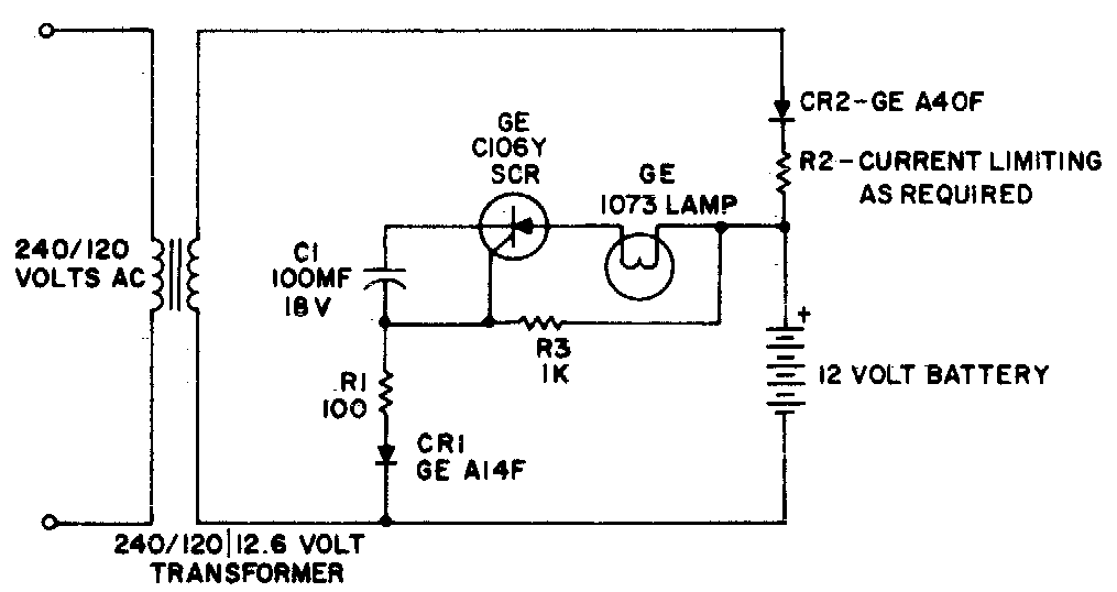 Battery operated emergency light Circuit Diagram