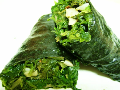 Gluten Free Dairy Free Vegan Spinach Seaweed Roll