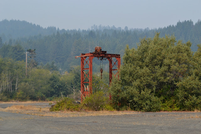 red painted crane