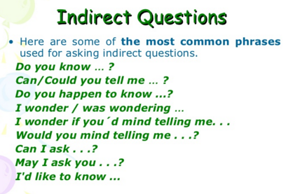 Resultado de imagen para indirect questions
