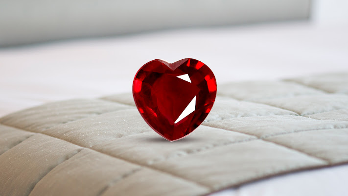 loose heart-shaped ruby stones