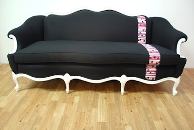 Antique Settee on This Sofa Has An Interesting Femininte Twist To It