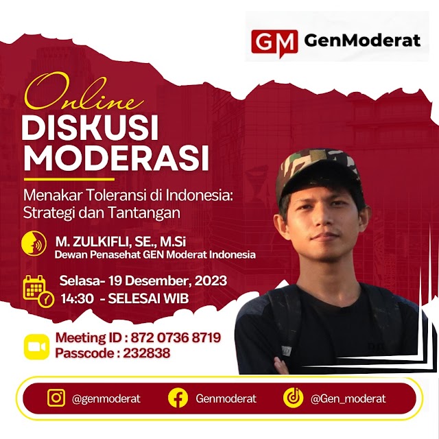 UPAYA MENAKAR TOLERANSI DI INDONESIA; GEN MODERAT GELAR DISKUSI MODERASI