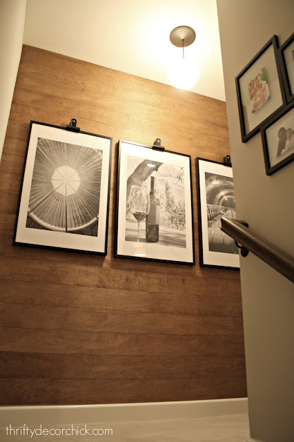 Beautiful wood wall project on stairs
